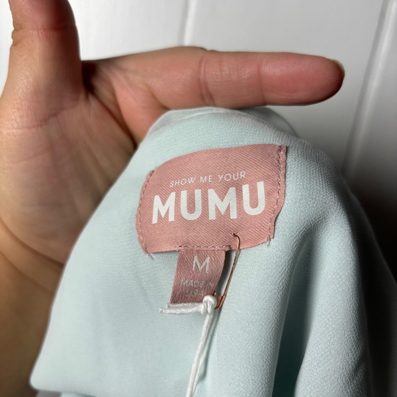 Show Me Your Mumu Weddings Jess Ruffle Midi Dress Icy Blue Chiffon S m Fairy - Picture 4 of 7